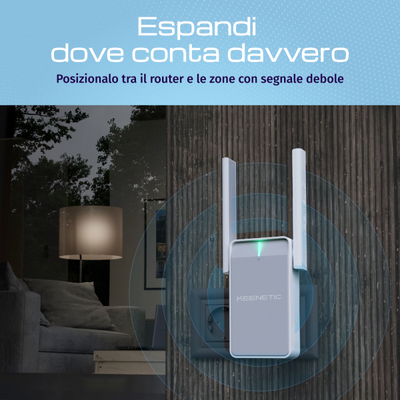 KEENETIC BUDDY 5 (KN-3311) REPEATER/EXTENDER AC1200 WI-FI EXTENDER, MESH, 1 PORTA 100 MBIT/S, MENU M [KN-3311-01-EU]