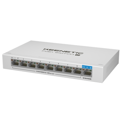KEENETIC POE+ SWITCH 9 (KN-4710), SWITCH 1 PORTA 1GBPS + 8 PORTE 1 GBPS POE+, 30W 802.3af/at (PoE+) [KN-4710-01-EU]