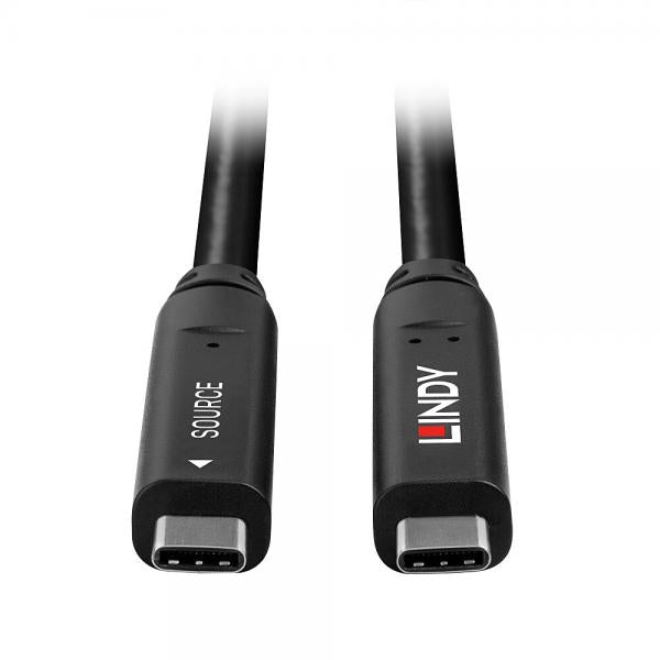 LINDY No. 43399 - Cavo ibrido USB 3.2 10Gbps & DP 1.4 Tipo C, 15m (4 Lanes) [LIN-43399]