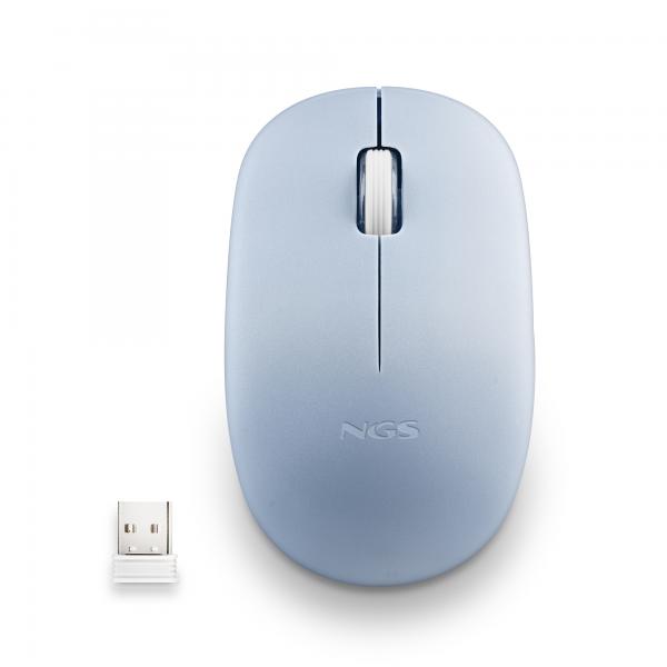 NGS MOUSE WIRELESS 2.4 GHZ,CON ROTELLA, SILENZIOSO, USB NANO, AZZURRO [FOGPROBLUE]