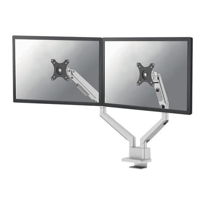 Neomounts NEXT Slim Dual Monitor Arm - 17-32inch - 1-9 kg/screen (curved 8 kg/screen) - Gas Spring - 180 Degrees - Stop - Topfix - Silver [DS70-250SL2]