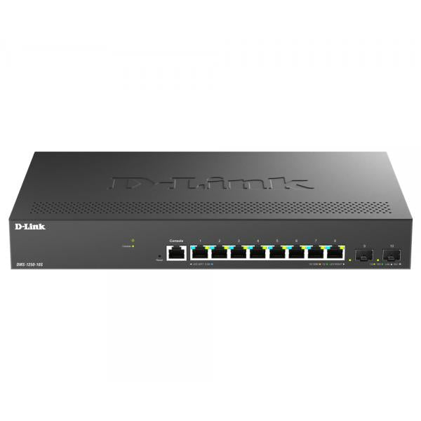 D-LINK SWITCH 10-PORT MULTI-GIGABIT SMART MANAGED SWITCH INCLUDING 8 MULTI-GIGABIT 2.5G AND 2 10G SF [DMS-1250-10S]