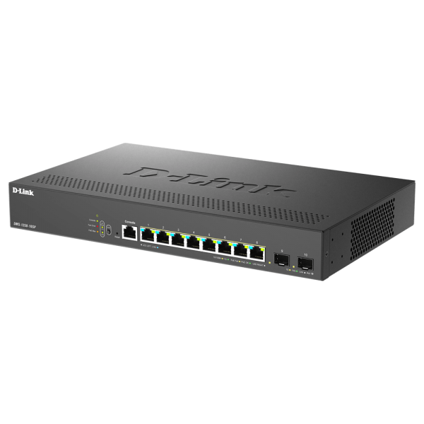 D-Link DMS-1250-10SP/E switch di rete Gestito 2.5G Ethernet (100/1000/2500) Supporto Power over Ethernet (PoE) Nero [DMS-1250-10SP/E]