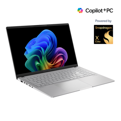 ASUS Vivobook S 15 S5507QA-MA006W Qualcomm Snapdragon X1E-78-100 Computer portatile 39,6 cm (15.6") 3K 16 GB LPDDR5x-SDRAM 1 TB SSD Wi-Fi 7 (802.11be) Windows 11 Home Olandese Argento [90NB14Q2-M00310]