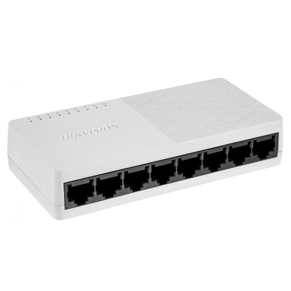 HIKVISION SWITCH 8 PORTE GIGABIT PLASTICO, L2, UNMANAGED, RJ45 PORTS, DESKTOP PLASTIC SWITCH [DS-3E0508D-O]