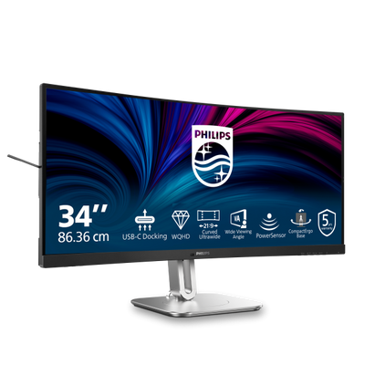 PHILIPS MONITOR CURVO 34 LED VA WQHD 21:9 4MS 120hz 350 CDM, REG ALTEZZA, DP/HDMI, USB-C, MULTIMEDIA [34B2U5600C]