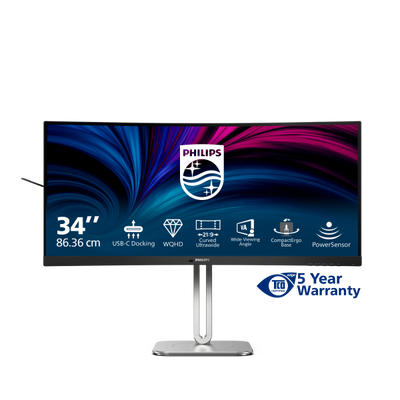 PHILIPS MONITOR CURVO 34 LED VA WQHD 21:9 4MS 120hz 350 CDM, REG ALTEZZA, DP/HDMI, USB-C, MULTIMEDIA [34B2U5600C]