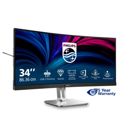 PHILIPS MONITOR CURVO 34 LED VA WQHD 21:9 4MS 120hz 350 CDM, REG ALTEZZA, DP/HDMI, USB-C, MULTIMEDIA [34B2U5600C]