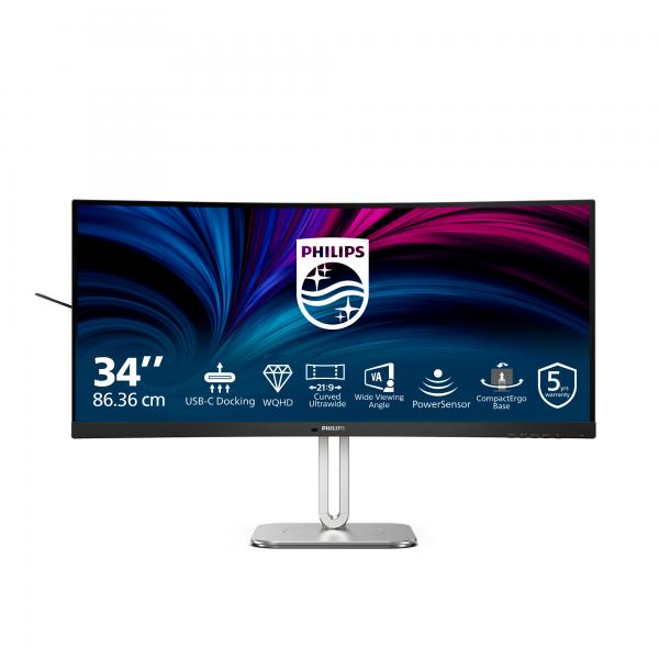 PHILIPS MONITOR CURVO 34 LED VA WQHD 21:9 4MS 120hz 350 CDM, REG ALTEZZA, DP/HDMI, USB-C, MULTIMEDIA [34B2U5600C]