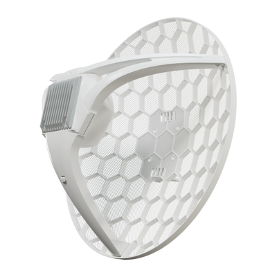 MikroTik - LHGGR&R11e-LTE7 - CPE outdoor con antenna direzionale LTE da 17 dBi e fascio di circa 25, pensata per collegamenti a lunga distanza verso il ripetitore mobile. Integra CPU dual core da 800 [LHGGR&R11e-LTE7]
