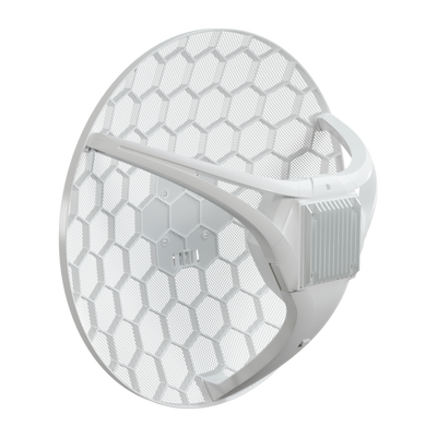 MikroTik - LHGGR&R11e-LTE7 - CPE outdoor con antenna direzionale LTE da 17 dBi e fascio di circa 25, pensata per collegamenti a lunga distanza verso il ripetitore mobile. Integra CPU dual core da 800 [LHGGR&R11e-LTE7]