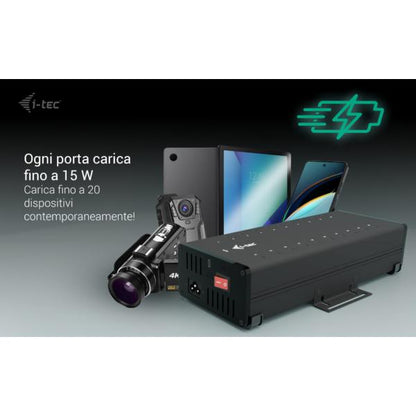 i-tec USB-C/USB-A Metal Charging + data HUB, 15W per port, 20x USB-C [CACHRGHUB20CIT]