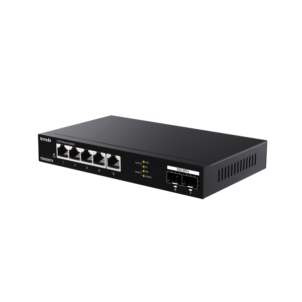 TENDA SWITCH UNMANAGED DESKTOP, 5*2.5GE + 2*10G SFP [TEM2007X]