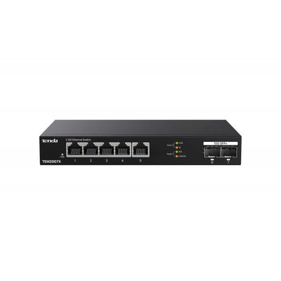 TENDA SWITCH UNMANAGED DESKTOP, 5*2.5GE + 2*10G SFP [TEM2007X]