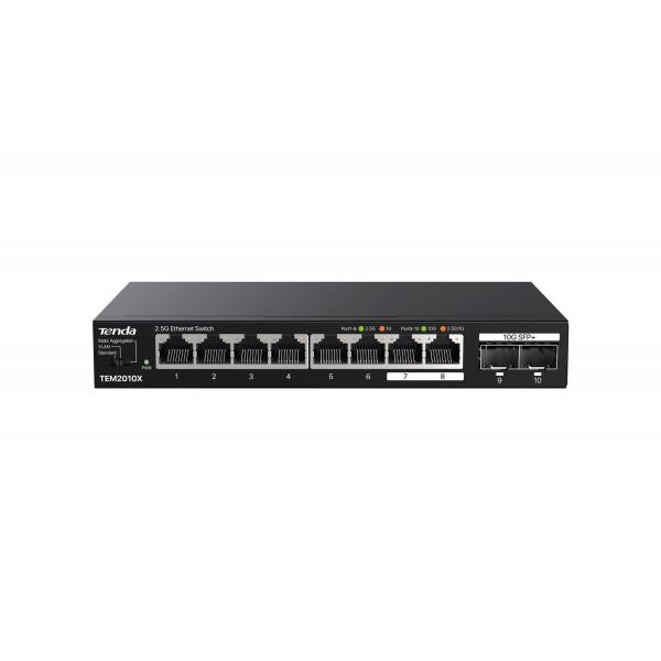 TENDA SWITCH UNMANAGED DESKTOP, 8*2.5GE + 2*10G SFP [TEM2010X]
