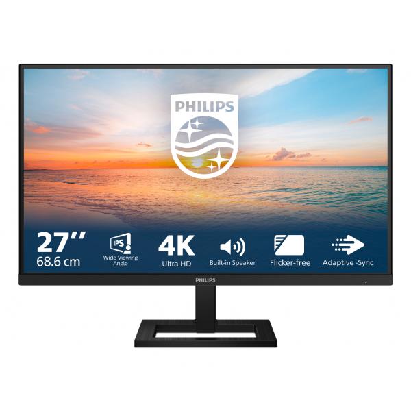 PHILIPS MONITOR 27 LED IPS 16:9 4K UHD 4MS 350 CDM, REG ALTEZZA, DP/HDMI, MULTIMEDIALE [27E1N1800AE]