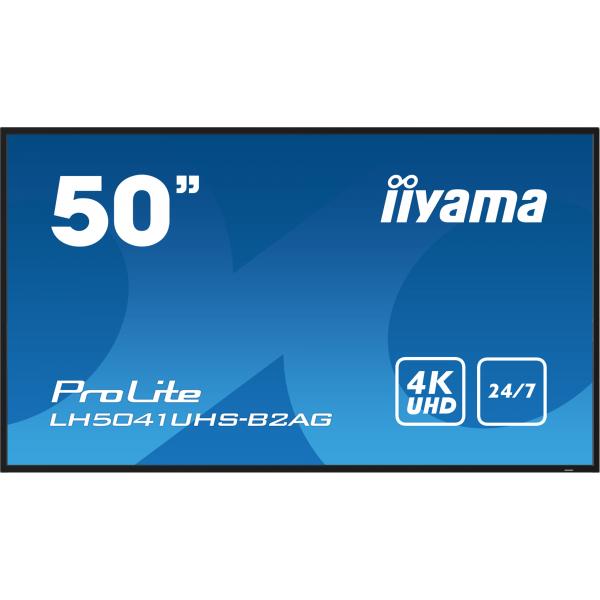 iiyama LH5041UHS-B2AG visualizzatore di messaggi Pannello piatto per segnaletica digitale 127 cm (50") LCD 500 cd/m 4K Ultra HD Nero 24/7 [LH5041UHS-B2AG]