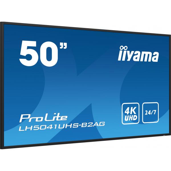 iiyama LH5041UHS-B2AG visualizzatore di messaggi Pannello piatto per segnaletica digitale 127 cm (50") LCD 500 cd/m 4K Ultra HD Nero 24/7 [LH5041UHS-B2AG]