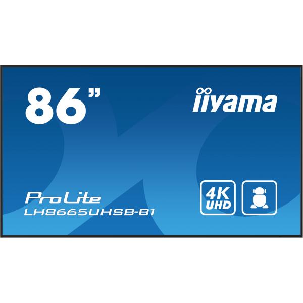 Iiyama ProLite 86 inch - 4K Ultra HD Professional Digital Signage Display - 3840x2160 [LH8665UHSB-B1]