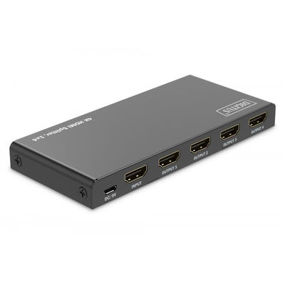 Digitus 1x4 HDMI Splitter - 4K - 60Hz - HDCP 2.2 - EDID Control - Black [DS-55337]