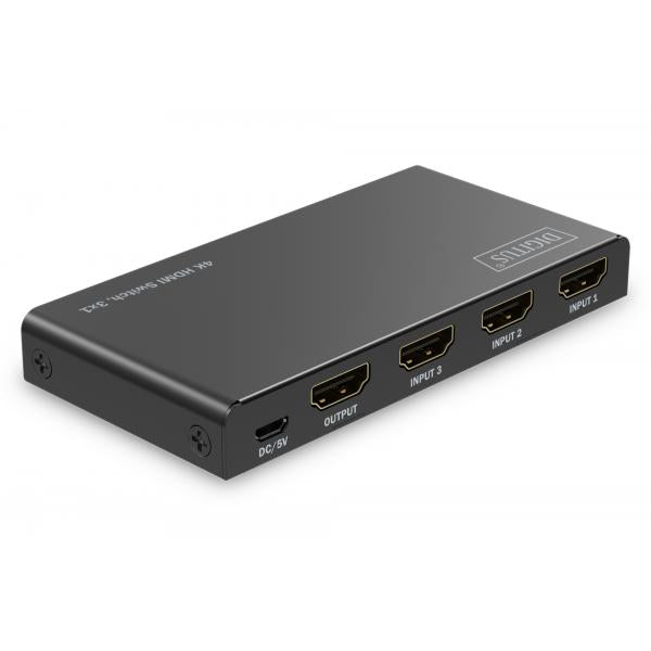 Digitus 3x1 HDMI Switch - 4K - 60Hz - HDCP 2.2 - Black [DS-55331]