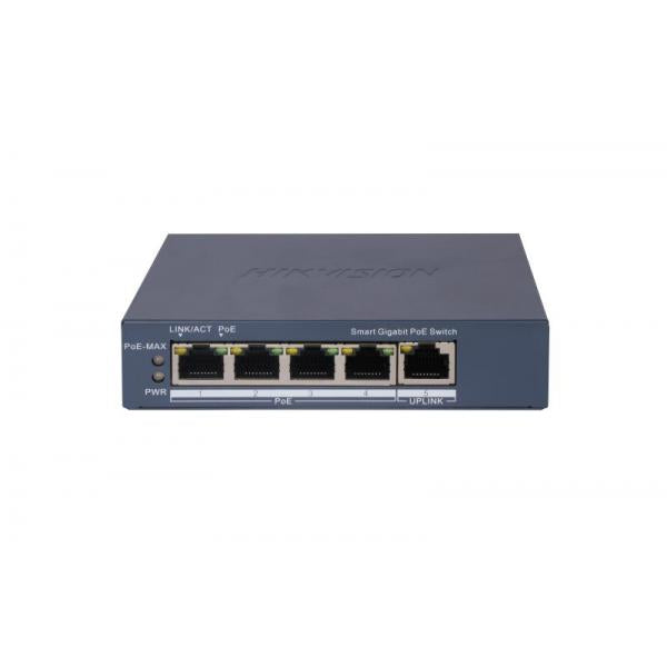 HIKVISION SWITCH L2, SMART MANAGED, 4 GIGABIT RJ45 POE PORTS, 1 GIGABIT RJ45 PORT, 802.3AF/AT, POE P [DS-3E1505P-EI]