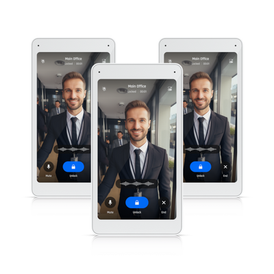 Ubiquiti - Wall-mounted video display that pairs with the Access Intercom for convenient visitor screening and remote access control. 3-pack [UA-Intercom-Viewer-3]
