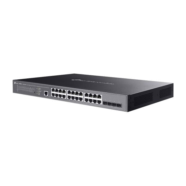 TP-Link - SG3428XMPP - Omada 24-Port Gigabit and 4-Port 10GE SFP+ L2+ Managed Switch with 16-Port PoE+ & 8-Port PoE++, 16 Gigabit PoE+ Ports, 8 Gigabit PoE++ Ports (up to 90 W/port), 4 10G SFP+ Slo [SG3428XMPP]