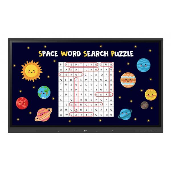 LG CreateBoard lavagna interattiva 190,5 cm (75") 3840 x 2160 Pixel Touch screen Nero USB / RF Wireless [75TR3DK-B.MUEQ]