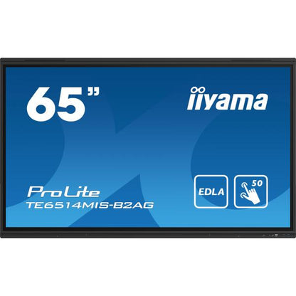 iiyama PROLITE TE6514MIS-B2AG Pannello piatto per segnaletica digitale 165,1 cm (65") LCD Wi-Fi 435 cd/m 4K Ultra HD Nero Touch screen Processore integrato Android 24/7 [TE6514MIS-B2AG]