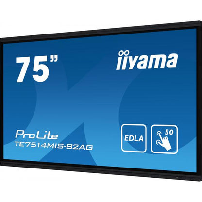 iiyama PROLITE TE7514MIS-B2AG Pannello piatto per segnaletica digitale 190,5 cm (75") LCD Wi-Fi 435 cd/m 4K Ultra HD Nero Touch screen Processore integrato Android 24/7 [TE7514MIS-B2AG]