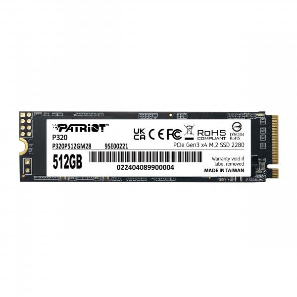 PATRIOT SSD P320 512GB M.2280 PCI-E R/W 3000/2200MB/S [P320P512GM28]