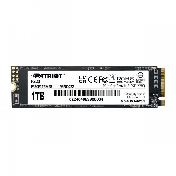 PATRIOT SSD P320 1TB M.2280 PCI-E R/W 3000/2200MB/S [P320P1TBM28]