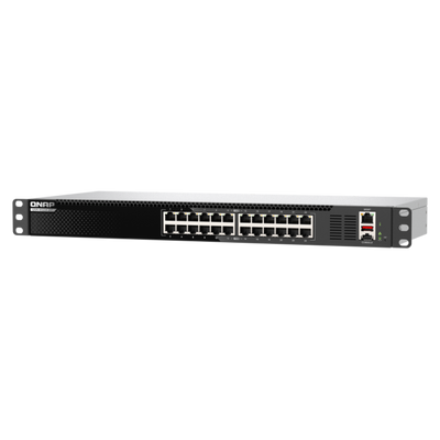QNAP QSW-M3224-24T switch di rete Gestito L3 10G Ethernet (100/1000/10000) 1U Nero, Argento [QSW-M3224-24T]