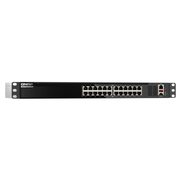 QNAP QSW-M3224-24T switch di rete Gestito L3 10G Ethernet (100/1000/10000) 1U Nero, Argento [QSW-M3224-24T]