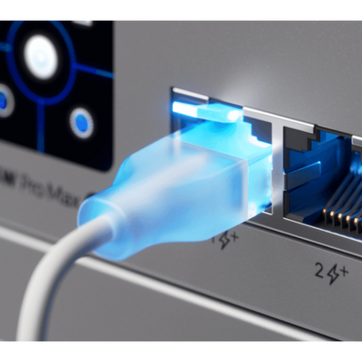 Ubiquiti - UniFi Etherlighting Patch Cable, Nano-thin patch cable with 2.5 GbE support designed to show Etherlighting effect - 0.3M [UACC-Cable-Patch-EL-0.3M-W]