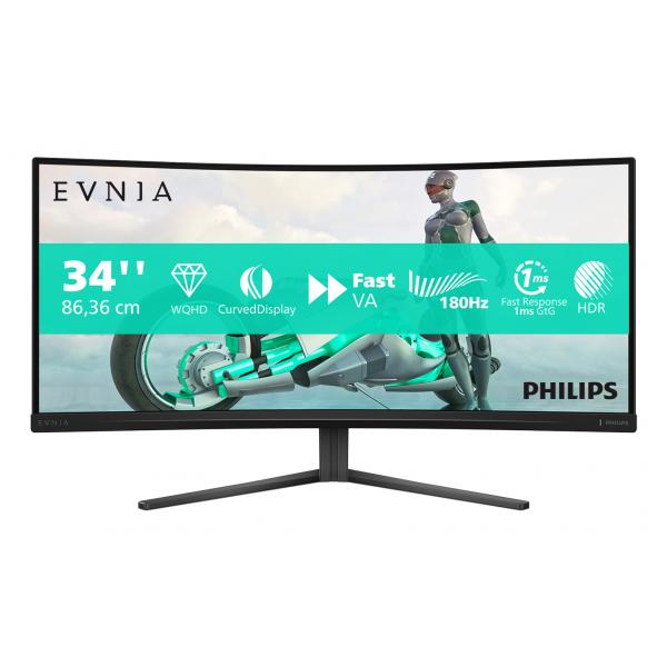 PHILIPS MONITOR GAMING CURVO 34 LED VA 21:9 UWQHD 0,5MS 180HZ, DP/HDMI [34M2C3500L/00]