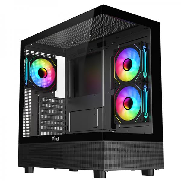 ITEK CASE SHOWBUI 42B, GAMING TOWER, ATX, 3X12CM ARGB FAN, 2XUSB3, TYPE-C, SIDE FRONT PANEL TEMP G [ITGCASB42B]