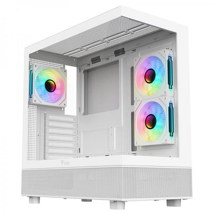 ITEK CASE SHOWBUI 42W, GAMING TOWER, ATX, 3X12CM ARGB FAN, 2XUSB3, TYPE-C, SIDE FRONT PANEL TEMP [ITGCASB42W]