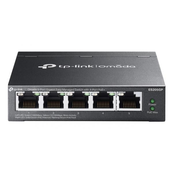 TP-Link Omada ES205GP switch di rete Gestito Gigabit Ethernet (10/100/1000) Supporto Power over Ethernet (PoE) Nero [ES205GP]