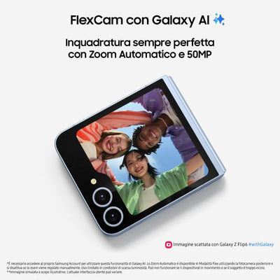 Samsung Galaxy Z Flip6 Smartphone AI, 256GB, RAM 12GB, Display 3,4" SAMOLED/6,7" Dynamic AMOLED 2X, Blue [SM-F741BLBGEUE] - ITPartners