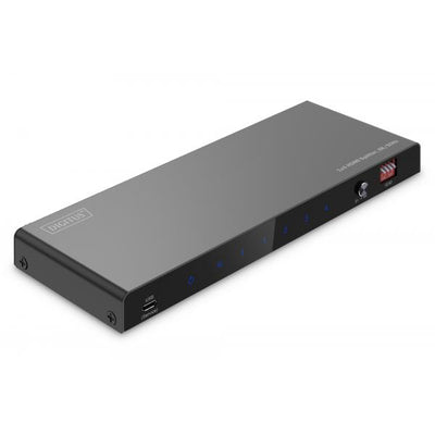 Digitus 1x4 HDMI Splitter - 8K - 60Hz (4:4:4) - Toslink - Stereo - EDID Control - Black [DS-55340]
