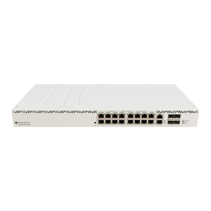MikroTik, CRS320-8P-8B-4S+RM, Cloud Router Switch 320-8P-8B-4S+RM with dual-core 800 MHz CPU, 256 MB RAM, 98DX226S switch chip, 17 x Gigabit Eth ports (8 x 802.3af/at, 8 x 802.3bt PoE-out), 4 x 10G SF [CRS320-8P-8B-4S+RM]