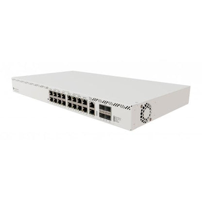 MikroTik, CRS320-8P-8B-4S+RM, Cloud Router Switch 320-8P-8B-4S+RM with dual-core 800 MHz CPU, 256 MB RAM, 98DX226S switch chip, 17 x Gigabit Eth ports (8 x 802.3af/at, 8 x 802.3bt PoE-out), 4 x 10G SF [CRS320-8P-8B-4S+RM]