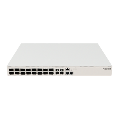 MikroTik, CRS520-4XS-16XQ-RM, Cloud Router Switch 520-4XS-16XQ-RM with Quad-Core AL52400 2 GHz CPU, 4 GB RAM, 98CX8410 switch chip, 2 x 10G Eth ports, 4 x 25G SFP28 ports, 16 x 100G QSFP28 ports, Rou [CRS520-4XS-16XQ-RM]