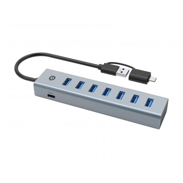 Conceptronic 7-Port USB 3.0 Hub with Power Adapter - 5Gbps - USB-A x 7 [HUBBIES21GP]