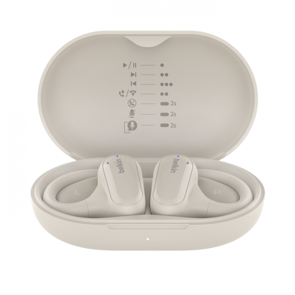 Belkin SoundForm ClearFit Auricolare True Wireless Stereo (TWS) A clip Chiamate/Musica/Sport/Tutti i giorni Bluetooth Sabbia [AUC013CTSA]