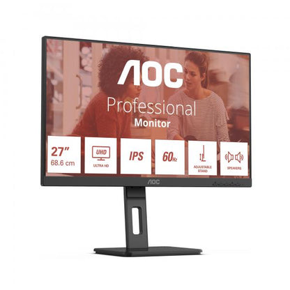 Aoc E3 Series - 27 inch - 4K Ultra HD IPS LED Monitor - 3840x2160 - Pivot / HAS [U27E3UF]