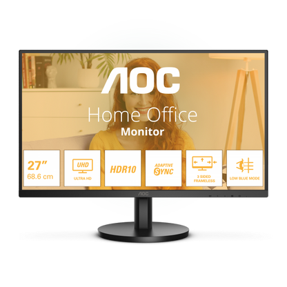 AOC MONITOR 27 4K ULTRA HD IPS 16:9 4MS 300 CDM, DP/2HDMI [U27B3M]