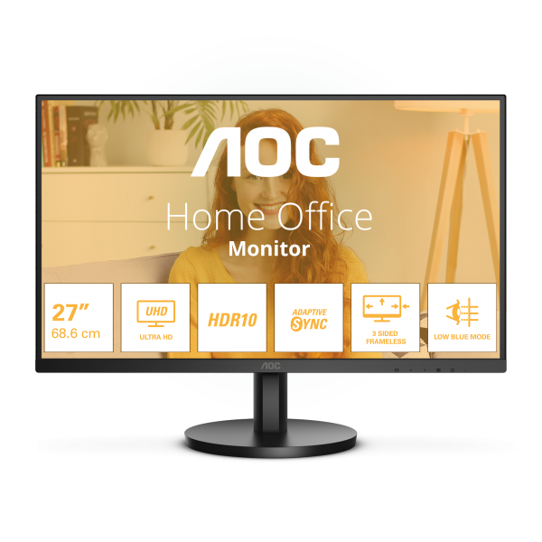 AOC MONITOR 27 4K ULTRA HD IPS 16:9 4MS 300 CDM, DP/2HDMI [U27B3M]